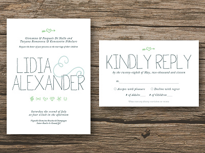 L + A Wedding Invite 1 invitation wedding invitation