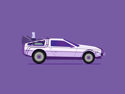 Purple Delorean back car delorean future purple the to vector