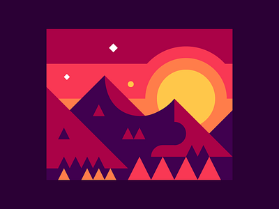 Mountain Sunrise abstract illustration landscape mountains sunrise