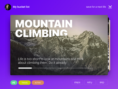 Bucket List design interface life goals