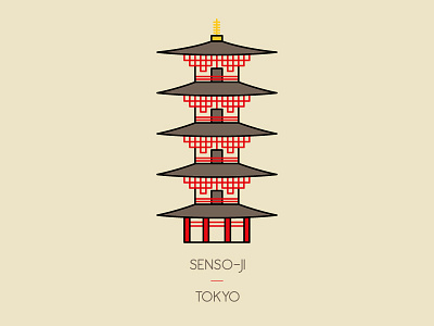 Senso-ji, Tokyo asakusa icon illustration japan senso ji shrine temple tokyo travel