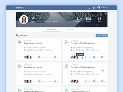 course page ver2 admin course education website