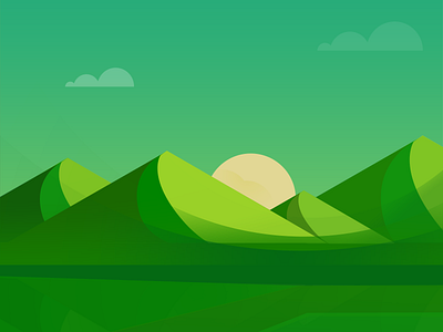 Dribbble Green forests green illustration mountains trees