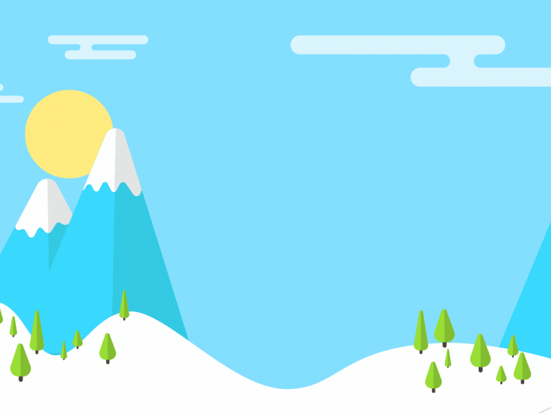 Holidays on ice after effects animation graphics illustration motion mountain skiing snow