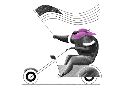Terrible Johnny knows his independence day 2d 4thofjuly biker design flag illustration vector win