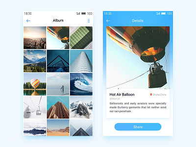 Photo Sharing ui，practice，photo，share