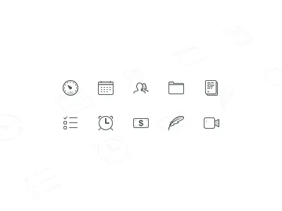 iCouch Icons blog calendar case dashboard document folder icons payment people reminder todo video