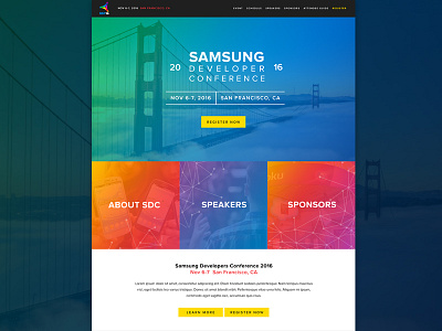 Conference Website - Landing calendar colourful conference event samsung website