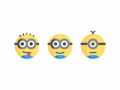 Minions Emoji 2d chat despicable me emoji emoticon faces flat icon illustrator minion minions social