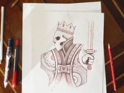 Jack - Skateboard artwork character draw illustration jack king paly cards paper pencil royal sketch skull sword