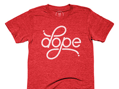 Dope dope handletter letterpress linework red script shirt design t shirt