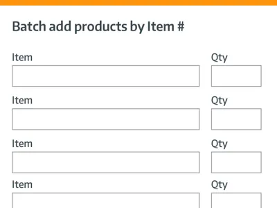 Batch add items - lowfi batch add cart form. lowfi modal