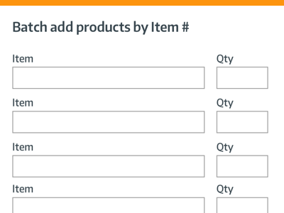 Batch add items - lowfi batch add cart form. lowfi modal