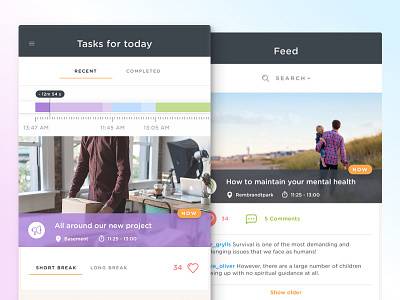 Lifestyle Time Tracker blue collaboration friendly lifestyle purple schedule time tracker ui