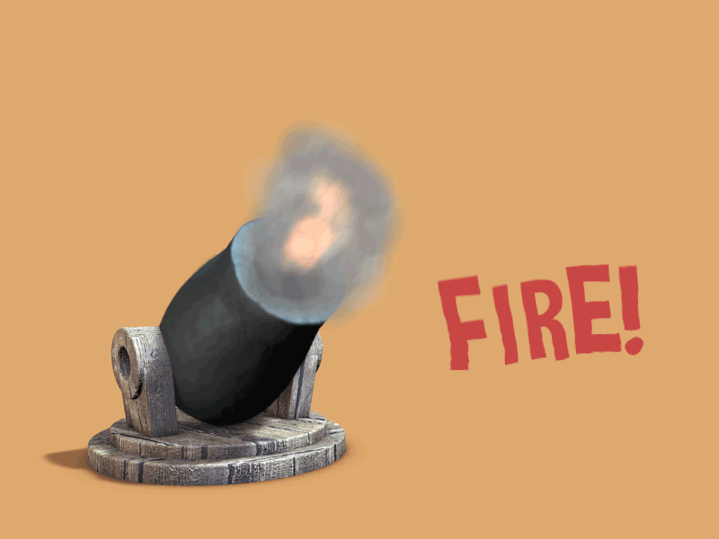 Ready. Aim. Fire! 2d 3d after effects cannon cape town cinema 4d fire motion graphics south africa