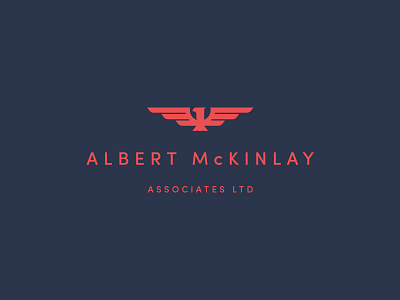 Albert McKinlay Associates branding eagle logo marque wordmark