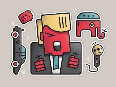 Trump Stickers 4th of july america donald trump icons illustration stickers