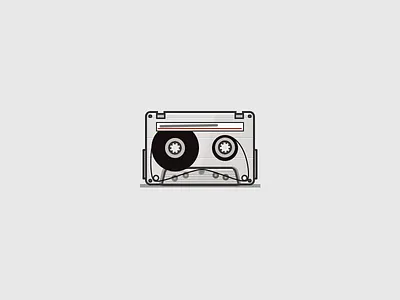 Mix Tape 80s cassette icon illustration retro simple tape vector