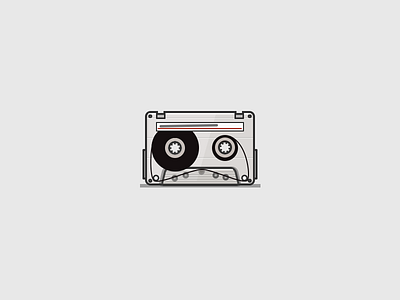 Mix Tape 80s cassette icon illustration retro simple tape vector