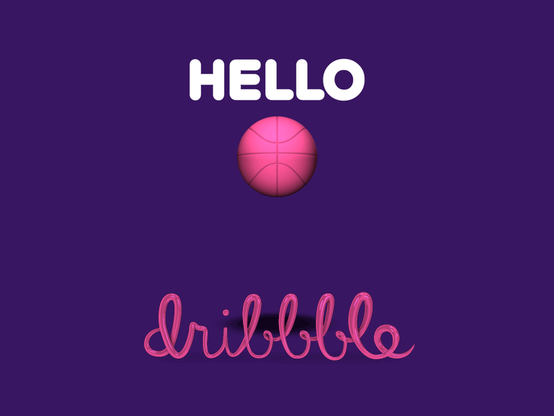 Hello Dribble after effects cinema 4d debut animation motion graphics gif first shot loop