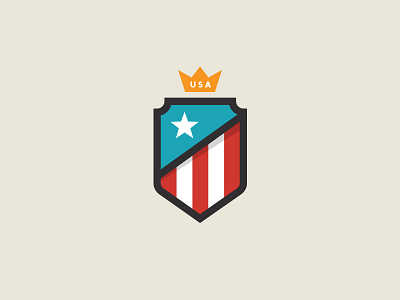 Independence Day america badge crown flag icon logo mark shield stars stripes