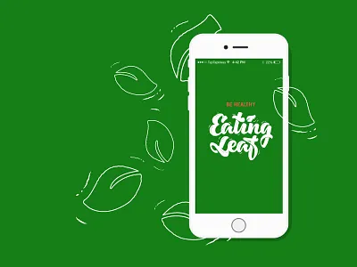 lettering Eating Leaf brand branding eat handwrite health leaf lettering logo nature script