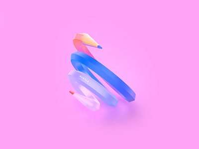 Hustle 3d abstact cinema 4d hustle minimal neon pastel pencil process