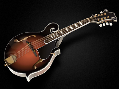 Mandolin study guitar illustrator mandolin music photo realistic vector