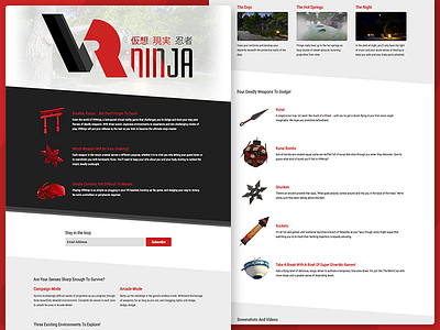 VRNinja Website clean flat game gaming simplistic website