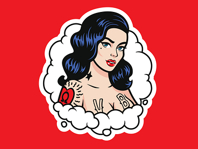 Pin-up Stickers girls pinup retro set stickers vape vintage