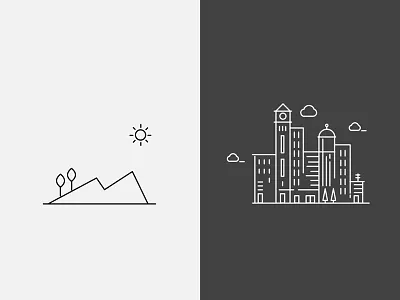 Simplicity Complexity building city complexity contrast country side design donnorman forest idea illustration simplicity