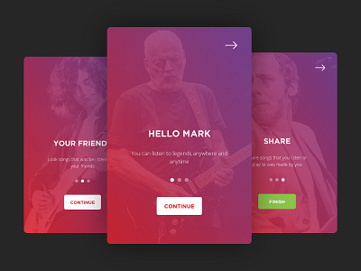 Day 023 - Onboarding dailyui musicapp onboarding stepbystep