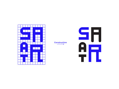 Saart behance black blue geometric letters logotype minimal simple