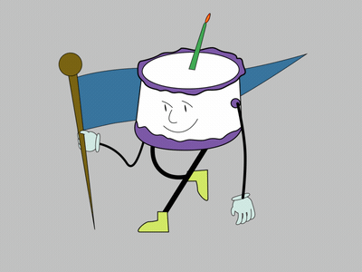 Birthday cake birthday cake character flag walk walk cycle