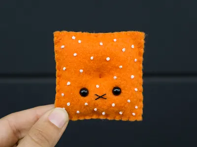 049 cheezit face felt handmade sewing the100dayproject