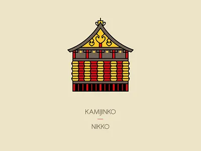 Kamijinko, Nikko heritage icon illustration japan kamijinko nikko shrine temple tokyo travel tōshō gū