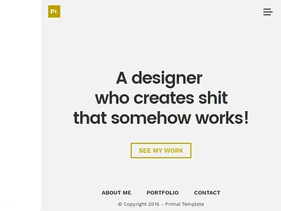 Primal Template Split Layout portfolio split website