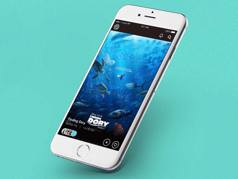 Movie Idea animation cards interaction movies poster principle swipe