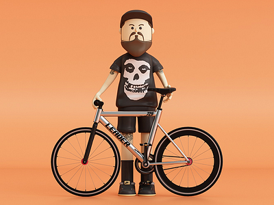 Fixero & Bike 3d bike c4d character fixied illustration portrait