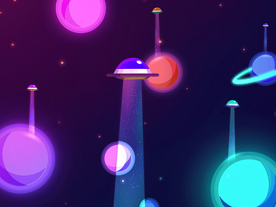 Foreign Domination clean design flat galaxy minimalist modern night shadow space vector