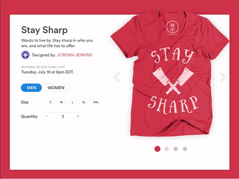 DailyFramer: Day 005 - Product Card animated card dailyui framer framerjs gif product tshirt
