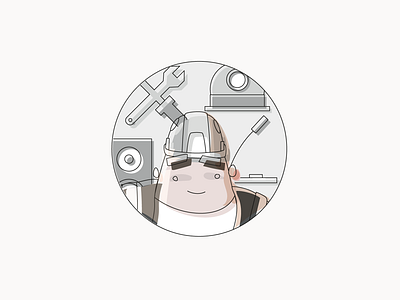 Builder illustration av builder character hardware hat man people technician