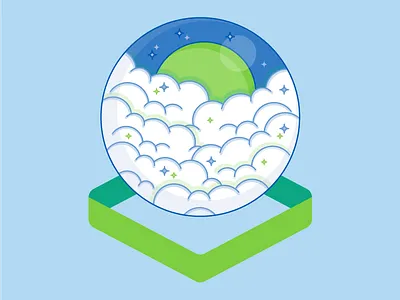 Crystal Ball logo Illo clouds crystal ball future illo illustration logo mysterious mystical vector