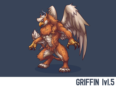 Griffin lvl.5 character creature game griffin griffon gryghon monster vector wings