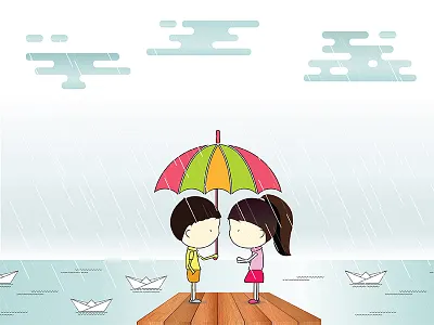 Monsoon magical boy cloud dead concpet girl love monsoon ocean paper boat rain rainy umbrella vishnu khowal