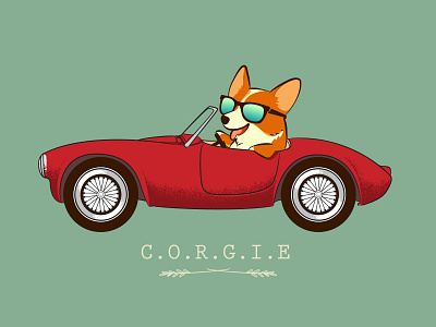 GORGIE animals car chow hon lam art corgi cute dog flying mouse 365 puppies puppy vintage