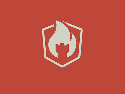 Fire Tower Creative fire illustration logo shield tower