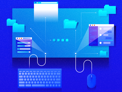 Configure VNC browser computer folder icon illustration interface keyboard tech ux vector