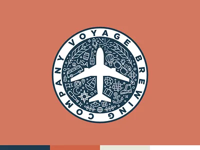 Secondary logo airplane beer branding brewery vector