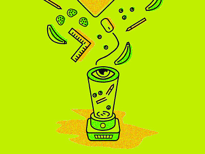 Observe and Create art blender design fruit smoothie yellow
